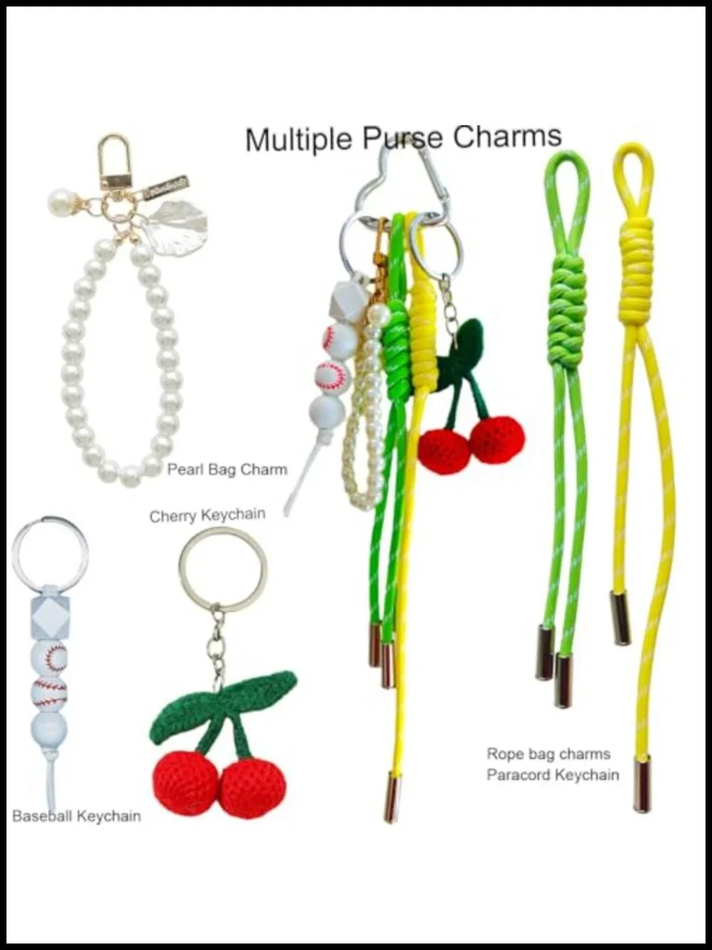 Bag Charms Purse Charm for Handbags & Tote Bags, Cute Keychain Set